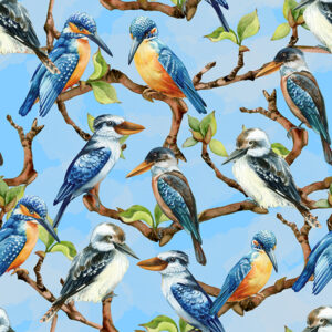 02 Kookaburra and Kingfisher Blue Bushland Chorus (5040)