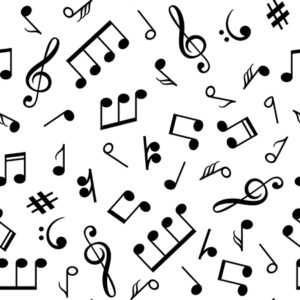 17 Musical Notes White Monochroma (5047)