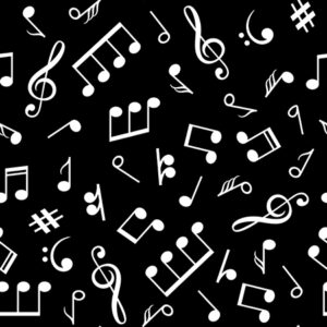 18 Musical Notes Black Monochroma (5047)