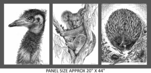 02 20 Inch Panel Wildlife & Wildflowers B&W (5096)