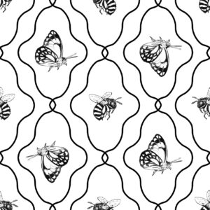 09 Bees and Butterflies Wildlife & Wildflowers B&W (5096)